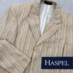 NEW Haspel 100% Linen Colorful Stripe Blazer 40R 3 Button Preppy Coastal Spring